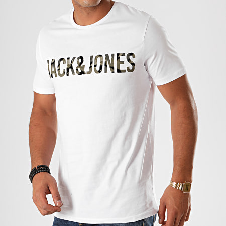 Jack And Jones - Tee Shirt Camouflage Cloak Blanc