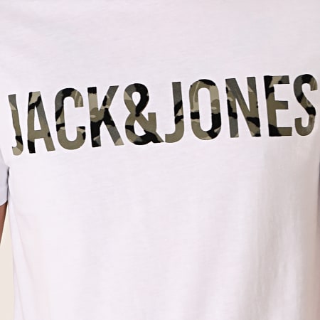 Jack And Jones - Tee Shirt Camouflage Cloak Blanc