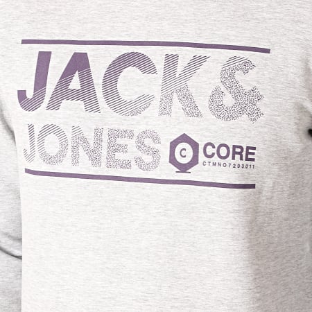 Jack And Jones - Sweat Crewneck Sead Gris Chiné Violet
