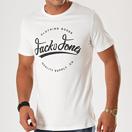 Jack And Jones - Tee Shirt Raffy Blanc Bleu Marine