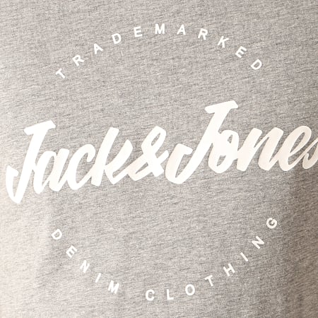 Jack And Jones - Tee Shirt Raffy Gris Chiné Blanc