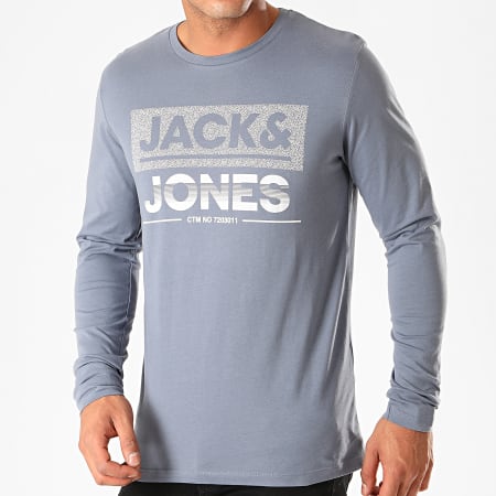 Jack And Jones - Tee Shirt Manches Longues Sead Bleu Gris