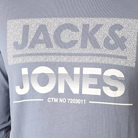 Jack And Jones - Tee Shirt Manches Longues Sead Bleu Gris
