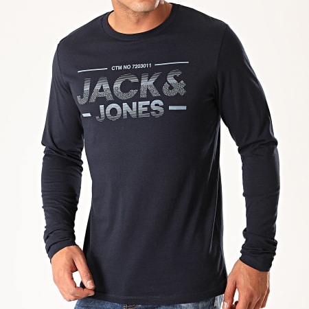 Jack And Jones - Tee Shirt Manches Longues Sead Bleu Nuit