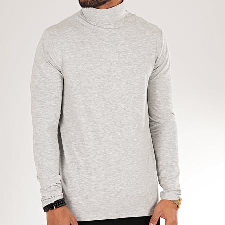 Only And Sons - Pull Col Roulé Michan Gris Chiné