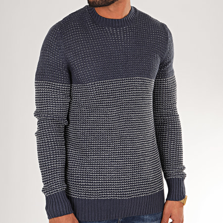 Only And Sons - Pull Helmig Bleu Marine Blanc