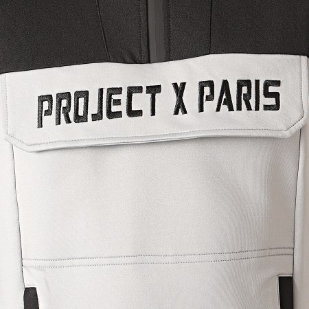 Project X Paris - Sweat Col Zippé 1920050 Gris Noir