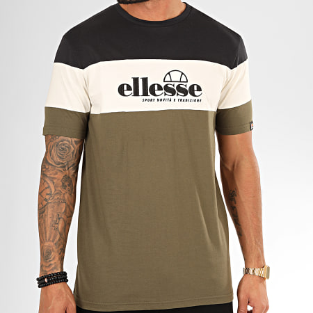 Ellesse - Tee Shirt Nossa Vert Kaki Bleu Marine Blanc