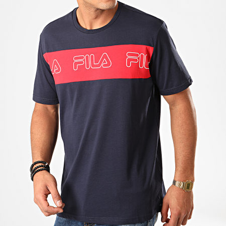 Fila - Tee Shirt Aki Logo 687129 Bleu Marine Rouge