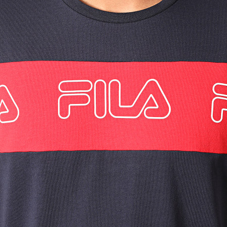 Fila - Tee Shirt Aki Logo 687129 Bleu Marine Rouge