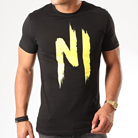 NI by Ninho - Tee Shirt MERCHTS01 Noir Jaune