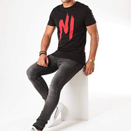 NI by Ninho - Tee Shirt MERCHTS01 Noir Rouge