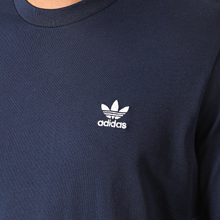 Adidas Originals - Tee Shirt A Bandes Essential FN2840 Bleu Marine Blanc