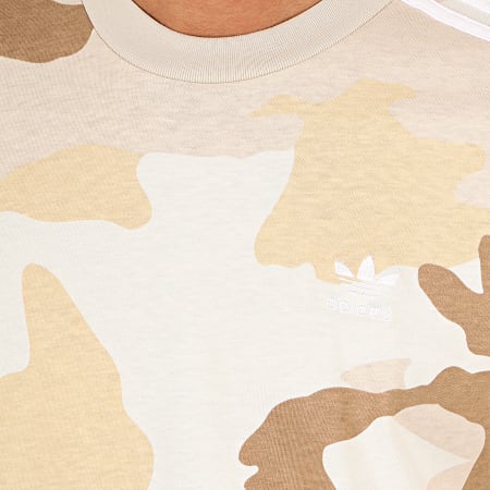 adidas - Tee Shirt Manches Longues Camouflage A Bandes ED6967 Beige