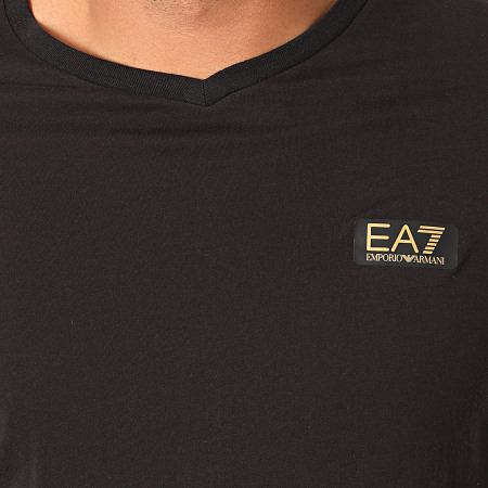 EA7 Emporio Armani - Tee Shirt Manches Longues 6GPT06-PJM9Z Noir Doré