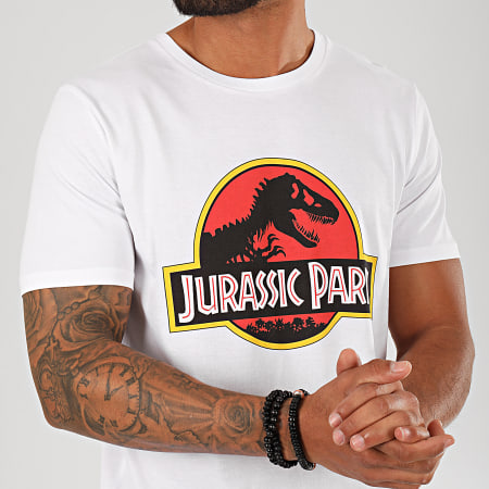 Jurassic Park - Tee Shirt Jurassic Park Original Logo Blanc
