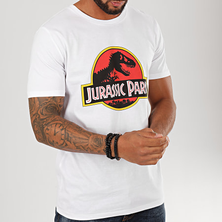 Jurassic Park - Tee Shirt Jurassic Park Original Logo Blanc
