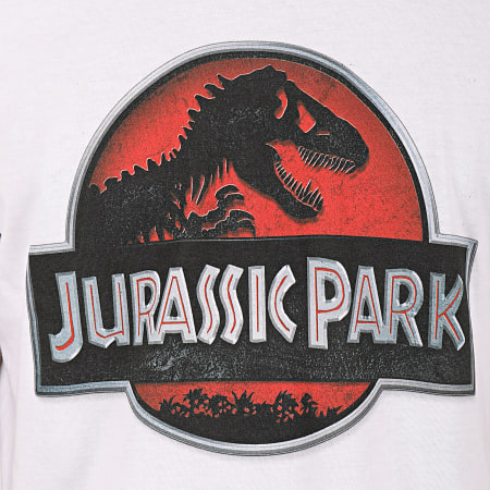 Jurassic Park - Tee Shirt Logo 3D Blanc