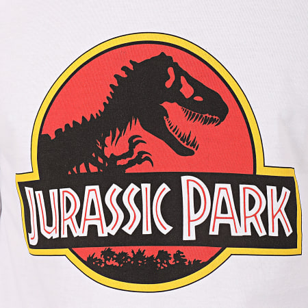 Jurassic Park - Tee Shirt Manches Longues Jurassic Park Original Logo Blanc