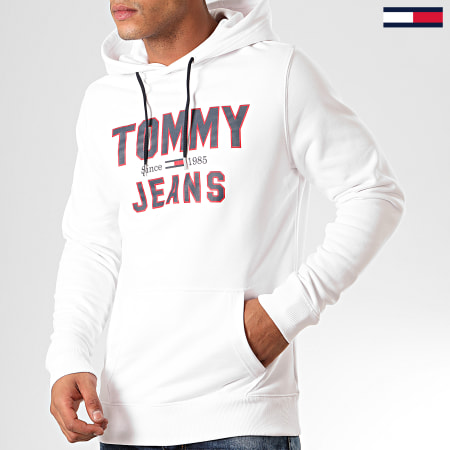 Tommy Jeans - Sweat Capuche Essential 1985 Logo 7025 Blanc