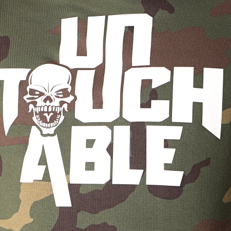 Untouchable - Felpa con cappuccio Logo Camouflage Verde Khaki