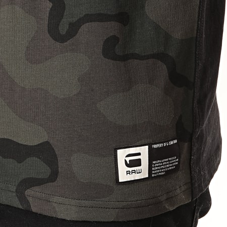 G-Star - Tee Shirt Graphic 2 D15625-A764 Noir Vert Kaki Camouflage