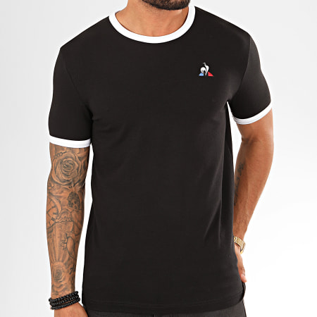 Le Coq Sportif - Tee Shirt Bicolore N1 1922426 Noir Blanc