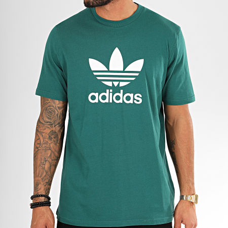 Adidas Originals - Tee Shirt Trefoil EJ9677 Vert Blanc