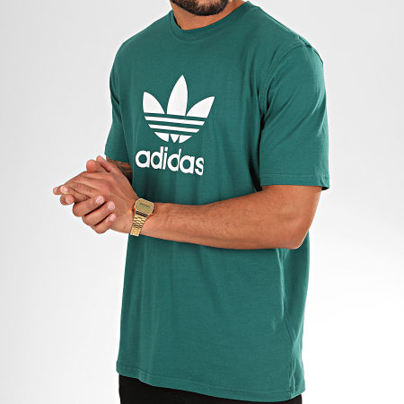 Adidas Originals - Tee Shirt Trefoil EJ9677 Vert Blanc