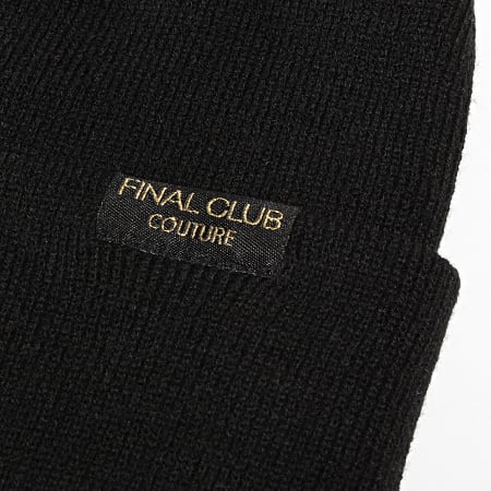 Final Club - Bonnet Gold Couture Avec Broderie Doré 004 Noir