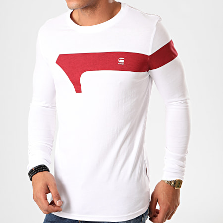 G-Star - Tee Shirt Manches Longues Graphic 13 D15630-336 Blanc