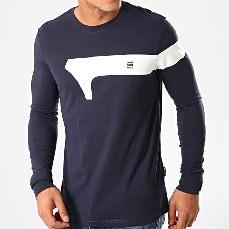 G-Star - Tee Shirt Manches Longues Graphic 13 D15630-336 Bleu Marine