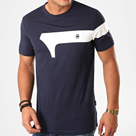 G-Star - Tee Shirt Graphic 13 D15629-336 Bleu Marine