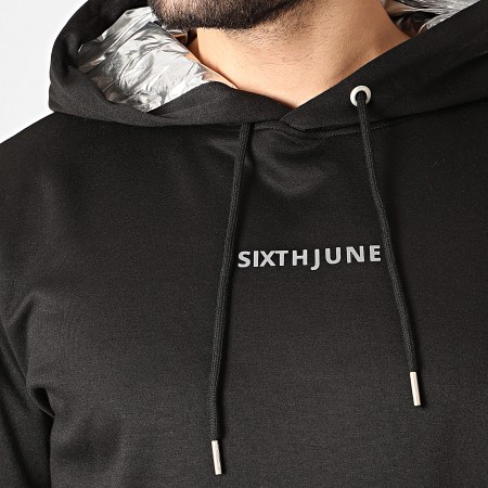 Sixth June - Sweat Capuche M3970VSW Noir Réfléchissant