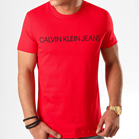 Calvin Klein - Tee Shirt Slim Institutional Logo 5577 Rouge