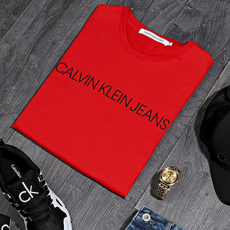 Calvin Klein - Tee Shirt Slim Institutional Logo 5577 Rouge