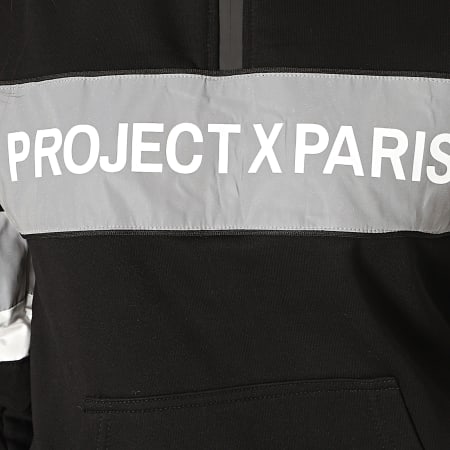 Project X Paris - Sweat Col Zippé Femme Réfléchissant F193055 Noir