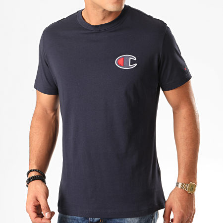 Champion - Tee Shirt Suede C Logo 213523 Bleu Marine