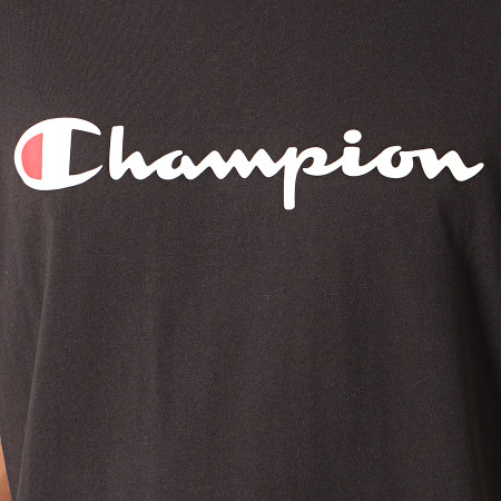 Champion - Tee Shirt Colour Block Script Logo 231644 Noir Gris Chiné