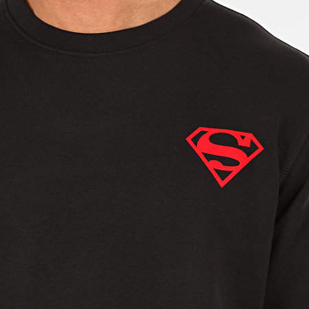 DC Comics - Felpa con logo posteriore a girocollo in feltro nero rosso