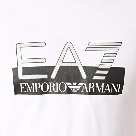 EA7 Emporio Armani - Tee Shirt Manches Longues 6GPT64-PJ03Z Blanc Argenté