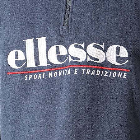 Ellesse - Sweat Col Zippé Tricolore Cortigiana SHD08110 Bleu Marine Rouge Blanc
