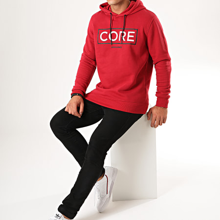 Jack And Jones - Sweat Capuche Booster Rouge