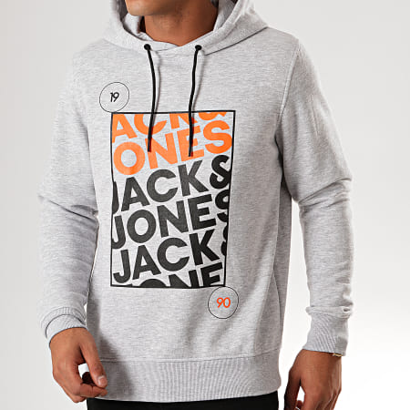 Jack And Jones - Sweat Capuche Booster Gris Chiné