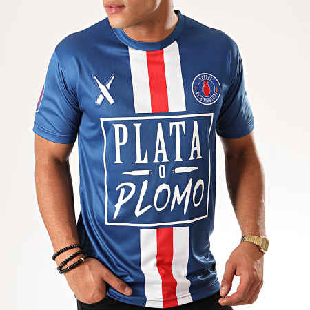 Lacrim - Tee Shirt De Sport Plata o Plomo Paris Edition Bleu Roi