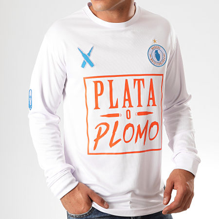 Lacrim - Tee Shirt De Sport Manches Longues Plata o Plomo Marseille Edition Blanc