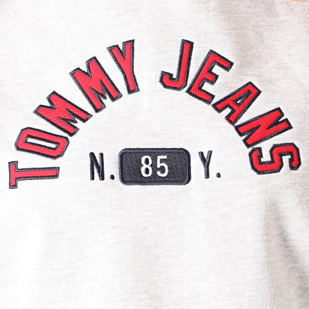 Tommy Jeans - Sweat Capuche Femme Crop Modern Logo 7119 Gris Chiné