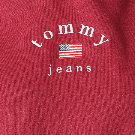 Tommy Jeans - Sweat Capuche Femme Crop Modern Logo 7119 Bordeaux
