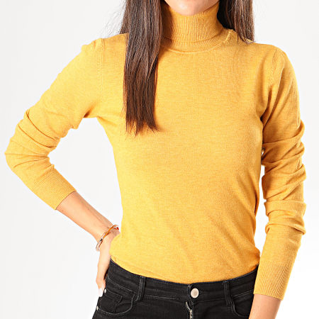 Girls Outfit - Pull Col Roulé Femme MG2125 Jaune Moutarde