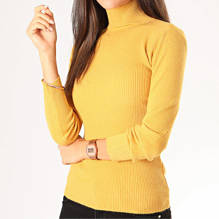 Girls Outfit - Pull Femme D908 Jaune Moutarde